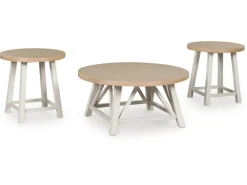 Fawndell Coffee Table & 2 End Tables In Antique White/Brown