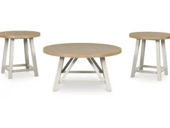 Fawndell Coffee Table & 2 End Tables In Antique White/Brown