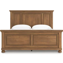 Feddinger Panel Bed In Medium Brown, Queen