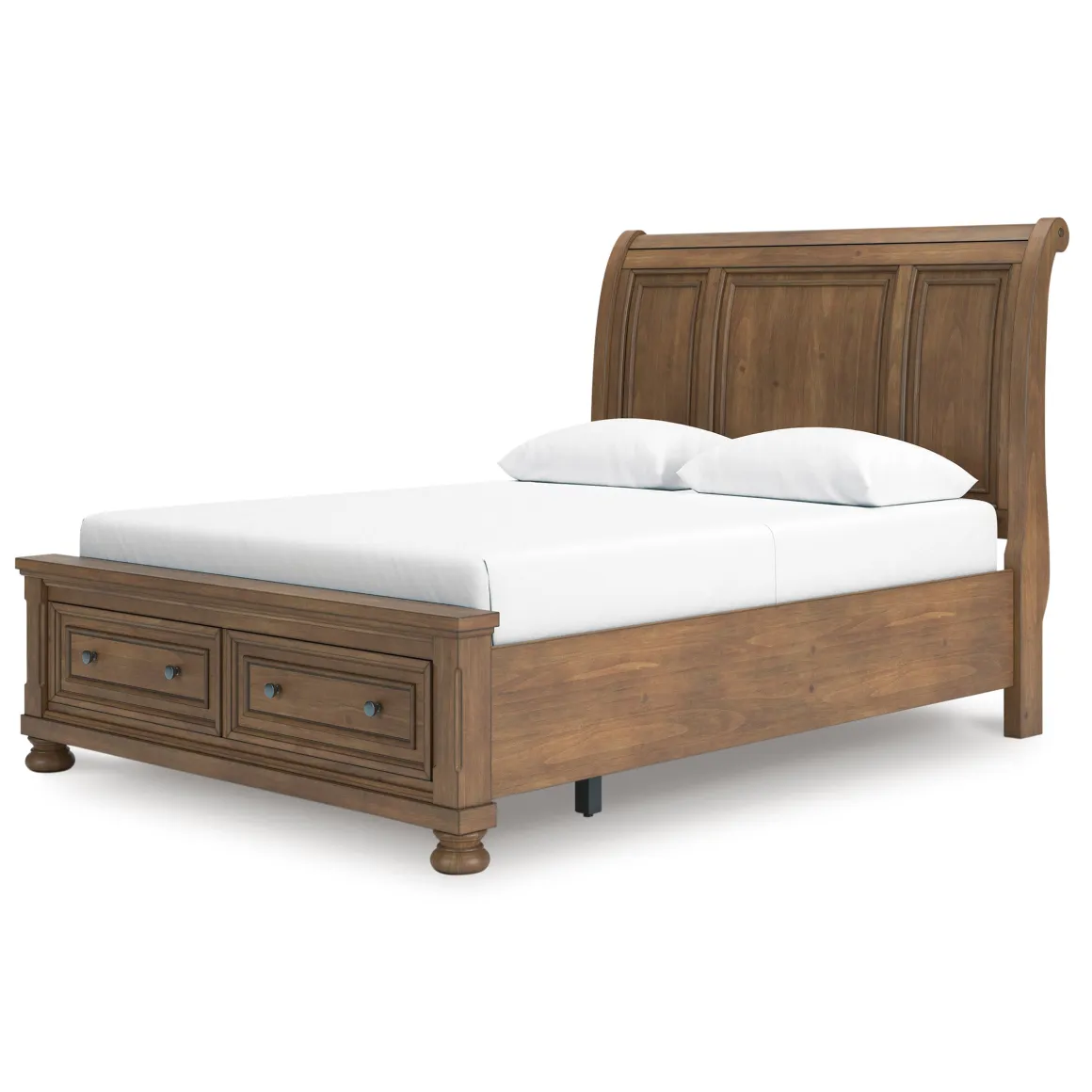 Feddinger Sleigh Bed With Storage In Medium Brown, Queen