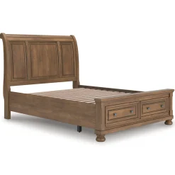 Feddinger Sleigh Bed With Storage In Medium Brown, Queen