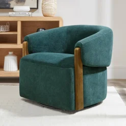 Finley Swivel Chair In Rust