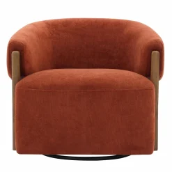 Finley Swivel Chair In Rust