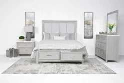 Fiona Storage Bed In Mist Gray, Queen