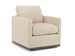 Flax Swivel Chair In Coffee Leather