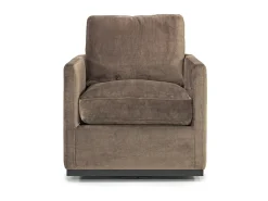Flax Swivel Chair In Coffee Leather