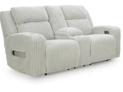 Forest Lake 2 Power Console Loveseat In Alloy