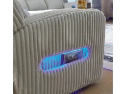 Forest Lake 2 Power Sofa W/ Drop Down Table In Alloy