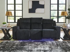 Forest Lake 2 Power Sofa W/ Drop Down Table In Alloy