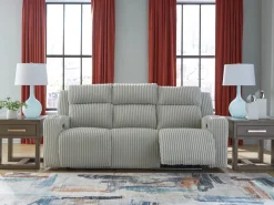 Forest Lake 2 Power Sofa W/ Drop Down Table In Alloy