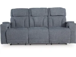 Forest Lake 2 Power Sofa W/ Drop Down Table In Alloy