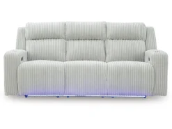 Forest Lake 2 Power Sofa W/ Drop Down Table In Alloy