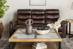 Forte Reclining Sofa In Dark Brown