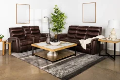 Forte Reclining Sofa In Dark Brown
