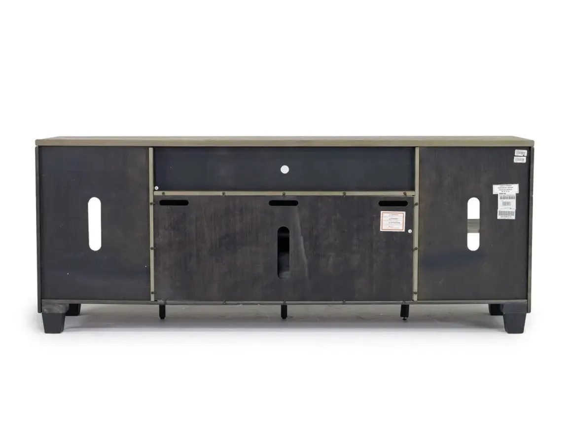 Foyland Fireplace Console In Black/Brown