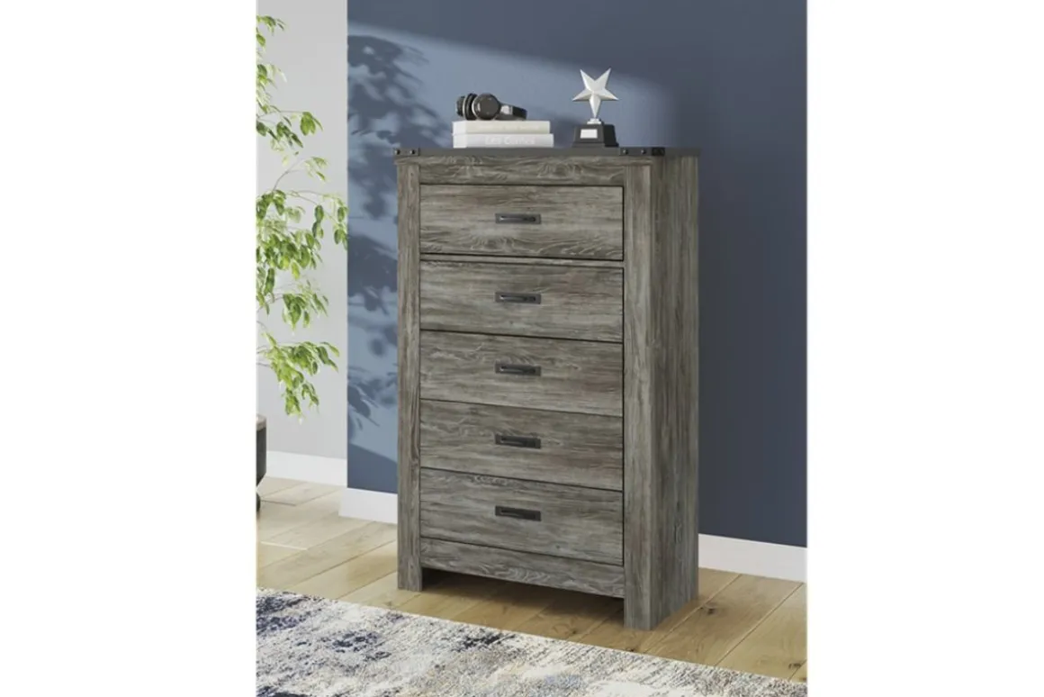 Frandern 5 Drawer Chest In Gray