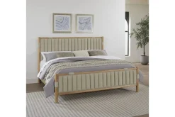 Furano Channel Upholstered Panel Bed In Ginger, Full