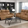 Gallington 2 Power Sofa & Console Loveseat In Brown