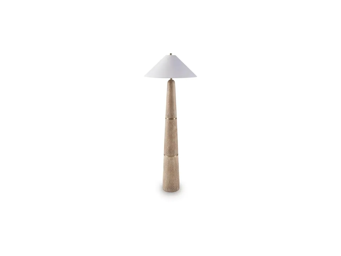 Gasparleigh Floor Lamp In Natural Brown
