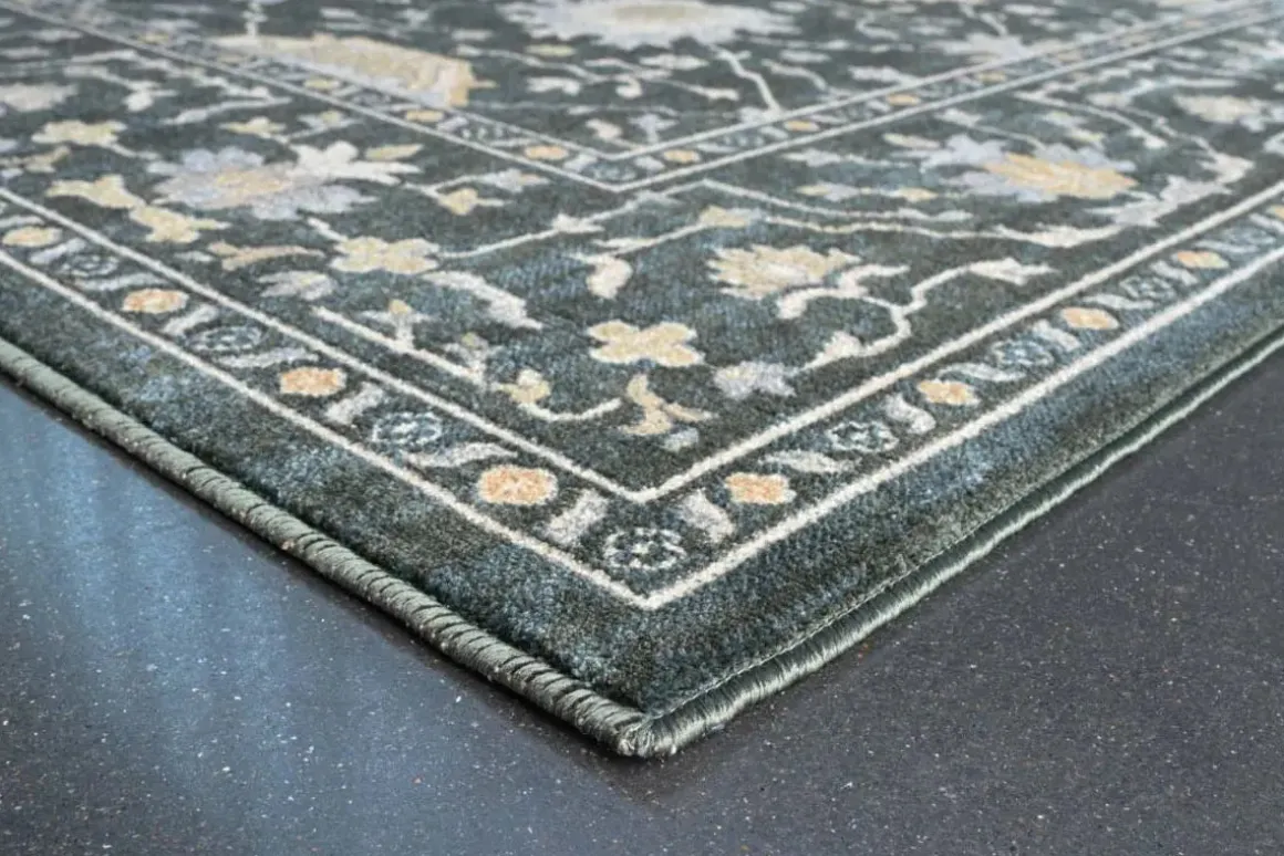 Gatsby Monroe Rug In Green/Cream, 5’ X 7’