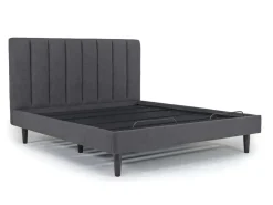 Gavin Upholstered Adjustable Foundation Bed In Charcoal, Full