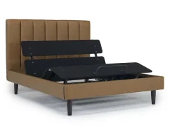 Gavin Upholstered Adjustable Foundation Bed In Charcoal, Full