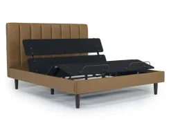 Gavin Upholstered Adjustable Foundation Bed In Charcoal, Full