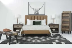 Gavin Upholstered Adjustable Foundation Bed In Charcoal, Full