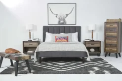 Gavin Upholstered Adjustable Foundation Bed In Charcoal, Full