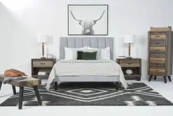 Gavin Upholstered Adjustable Foundation Bed In Charcoal, Full