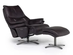 Geneva Chair & Ottoman In Wales Basalt