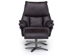 Geneva Chair & Ottoman In Wales Basalt