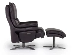 Geneva Chair & Ottoman In Wales Basalt