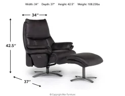 Geneva Chair & Ottoman In Wales Basalt