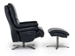 Geneva Chair & Ottoman In Wales Basalt