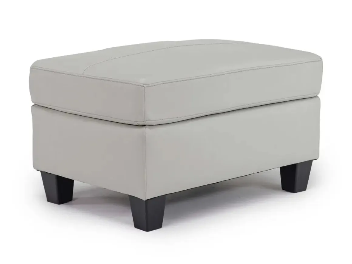 Genoa Ottoman In Coconut Leather