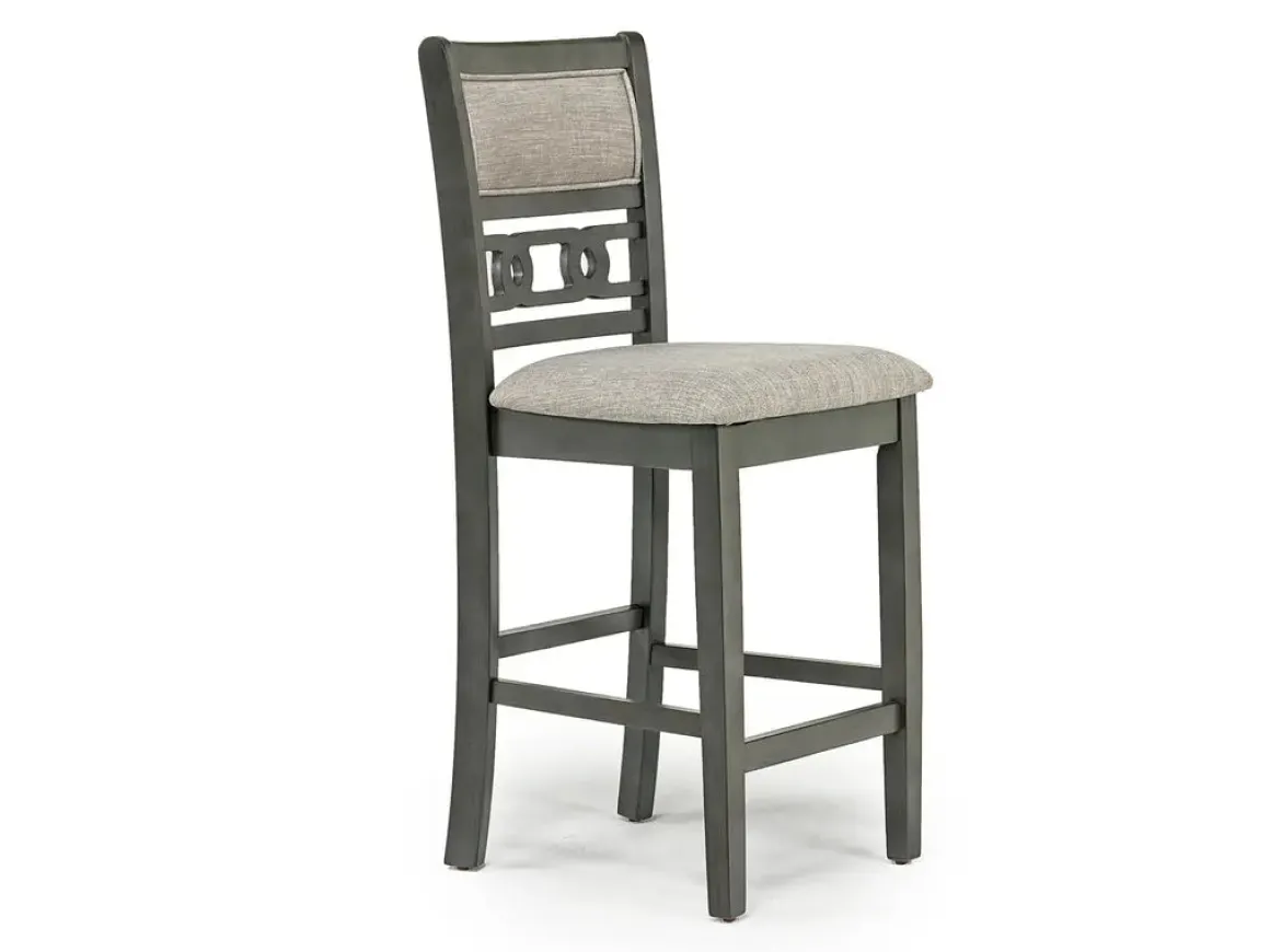 Gia Counter Height Extendable Round Dining Table & 2 Stools In Gray