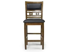 Gia Counter Height Extendable Round Dining Table & 2 Stools In Gray