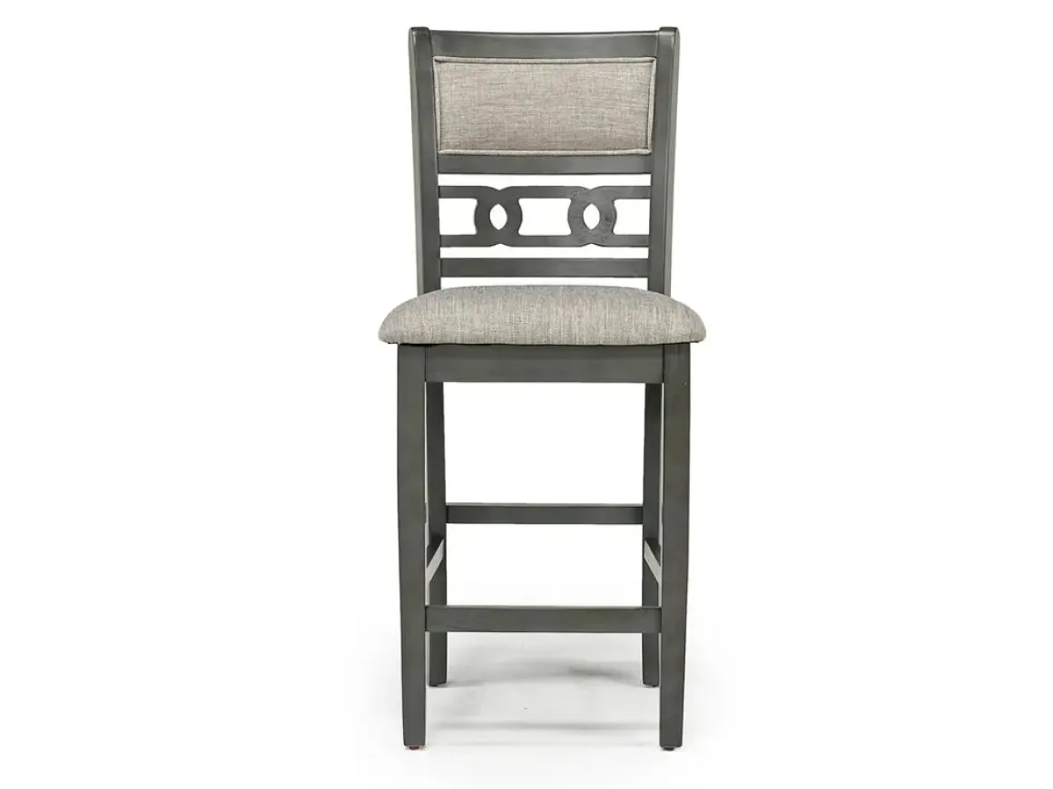 Gia Counter Height Extendable Round Dining Table & 2 Stools In Gray