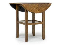 Gia Counter Height Extendable Round Dining Table & 2 Stools In Gray