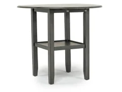 Gia Counter Height Extendable Round Dining Table & 2 Stools In Gray