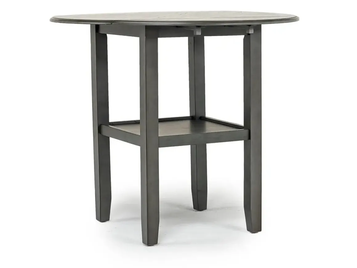 Gia Counter Height Extendable Round Dining Table & 2 Stools In Gray