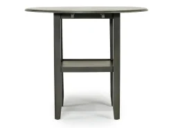 Gia Counter Height Extendable Round Dining Table & 2 Stools In Gray