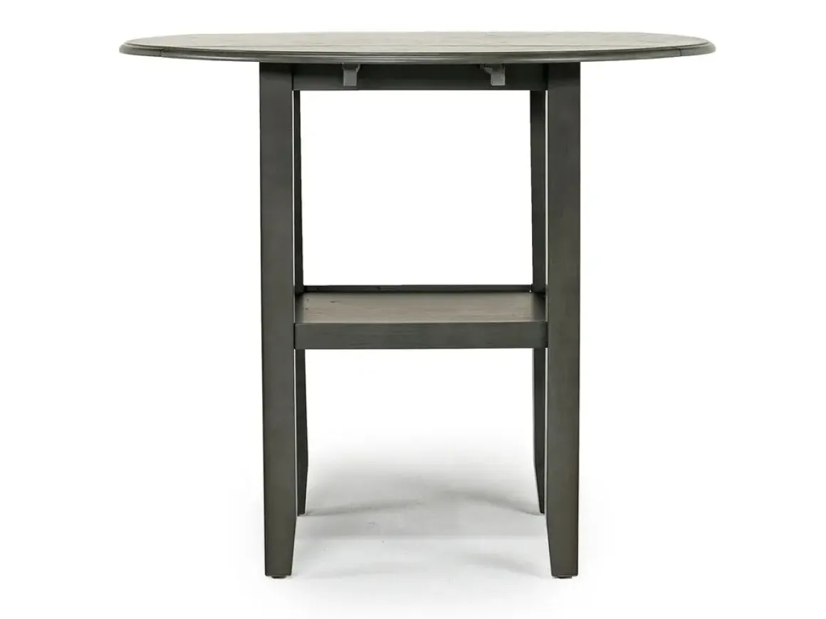 Gia Counter Height Extendable Round Dining Table & 2 Stools In Gray