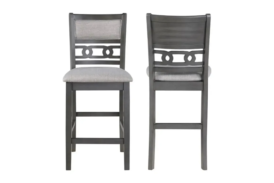 Gia Counter Height Stool In Gray, Set Of 2