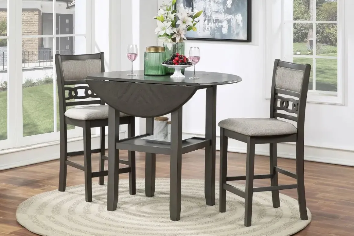 Gia Counter Height Stool In Gray, Set Of 2