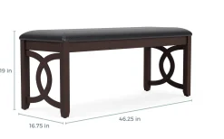 Gia Dining Bench In Dark Brown