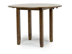 Gia Extendable Round Dining Table & 2 Chairs In Dark Brown