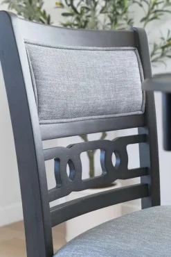 Gia Round Counter Height Dining Table & 4 Stools In Gray