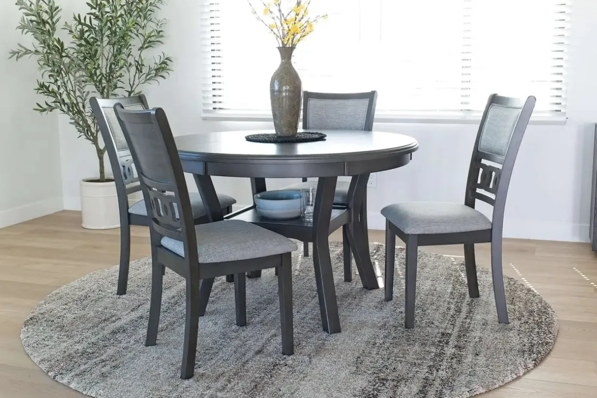 Gia Round Dining Table & 4 Chairs In Dark Brown
